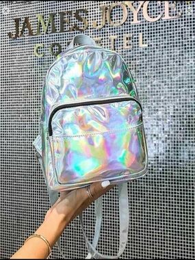 NWOT - Holographic Iridescent Mini Backpack Purse - Silver